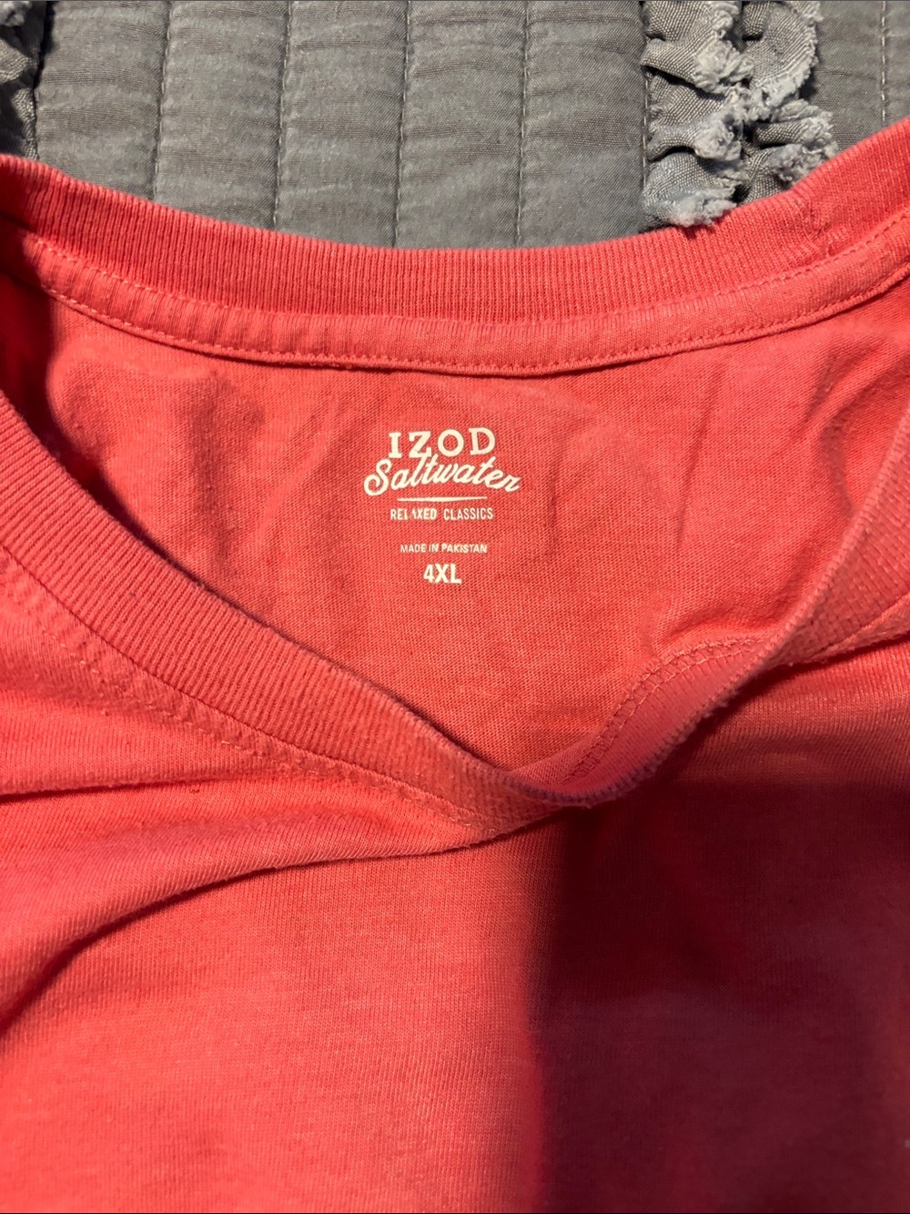 Izod Coral Pink Long Sleeve Tee with Small Car Graphic - Picture 3 of 3